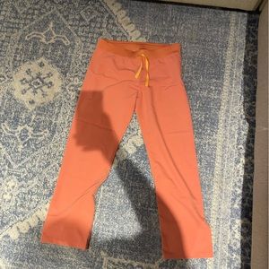 FIGS basic Livingston scrub pants, size medium, coral